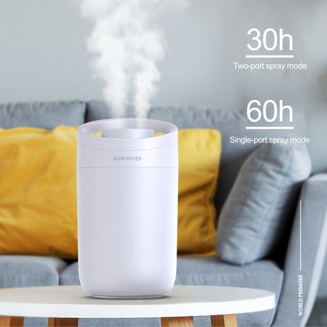 Diffuseur d'humidificateur à brume 3l, double brume, remplissage supérieur silencieux, huile essentielle fraîche, arrêt automatique, pour chambre à coucher, alimenté par USB, maison (1/5)