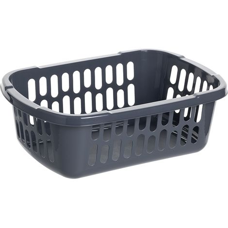 CESTA PEQUEÑA DE PLÁSTICO 22X15CM GRIS OSCURO -JAG