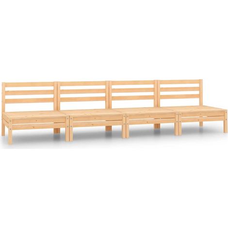 Set Divani da Giardino 4 pz  Salotto da Giardino in Legno Massello di Pino (1/5)
