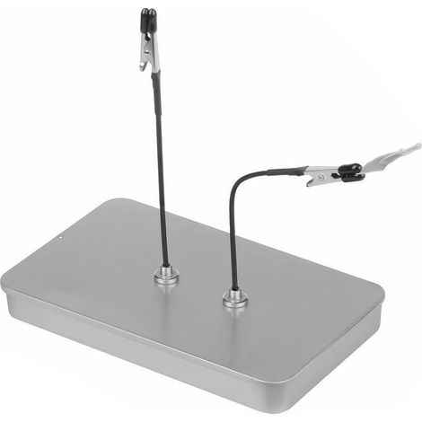 Support magnétique pour station de soudage avec 12 pinces flexibles, boîtier en acier, outil auxiliaire de soudage, support pour peinture de modèles réduits et circuits imprimés (argenté).
