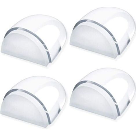 [Lot de 4] Arrêts et Butées de Porte Transparentes Stop-Porte Adhésif au Sol et Parquet, Butoirs de Porte Protection de Portes et Murs (1/4)
