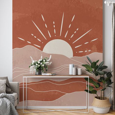 Papier peint panoramique - Couché de soleil Boho - 130 cm x 182 cm (1/4)