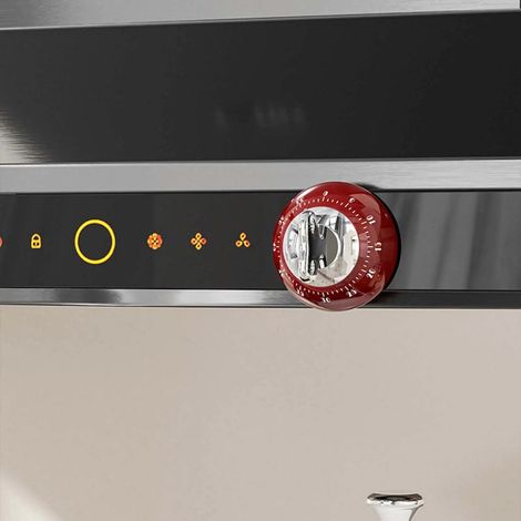 Minuteur de cuisine mécanique, compte à rebours de 60 minutes, construction en métal, base magnétique, alarme sonore, finition 4 couleurs.-AquaForge (1/5)