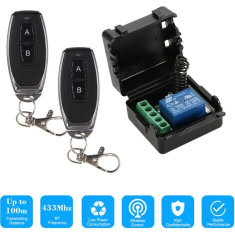 Commutateur A Distance Sans Fil 433Mhz Dc 12V 1Ch, Avec Telecommandes De Transmetteur Rf, 2Pcs