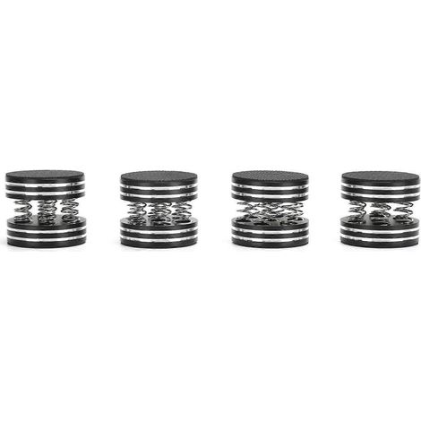 Lot de 4 pointes de découplage à ressort pour haut-parleurs, amplificateurs HiFi, enceintes, platines vinyles et lecteurs (noir). (1/4)