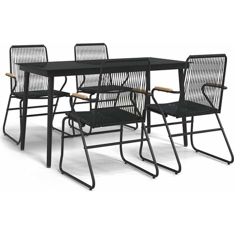 Maison Exclusive - Set da Pranzo da Giardino 5 pz Nero in Rattan PVC (1/5)