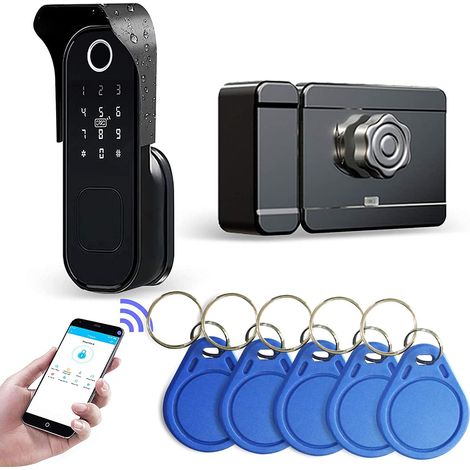Cerradura inteligente TT01 5 en 1 resistente al agua, aplicación TTlock, compatible con Alexa y Google, color negro