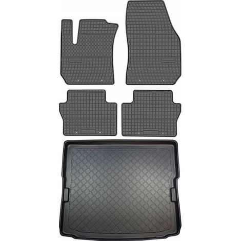 Opel Zafira B Minivan de mayo de 2005 a 2014. JUEGO - alfombrillas de goma para coche + alfombrilla para maletero.