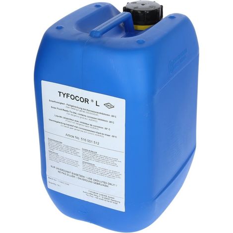 Liquide caloporteur antigel -30°C pour capteurs plats – Protection contre gel et corrosion – Prêt à l'emploi – 10 litres – Tyfo