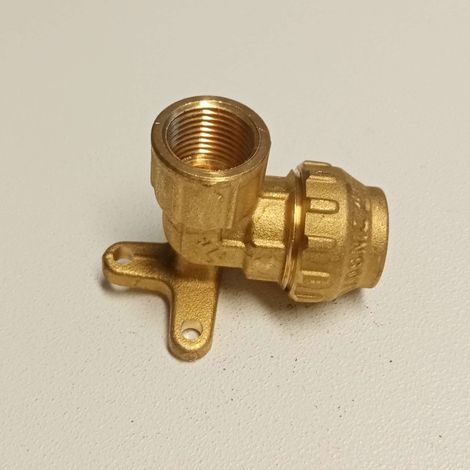 Raccordo f 32x1 gomito flangiato di giunzione in ottone con tenuta o-ring ed ogiva in ottone (1/4)