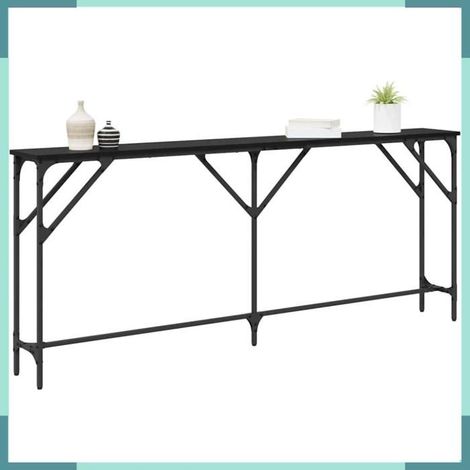 871328 Table console Chêne noir 180 x 23 x 75 cm (1/5)