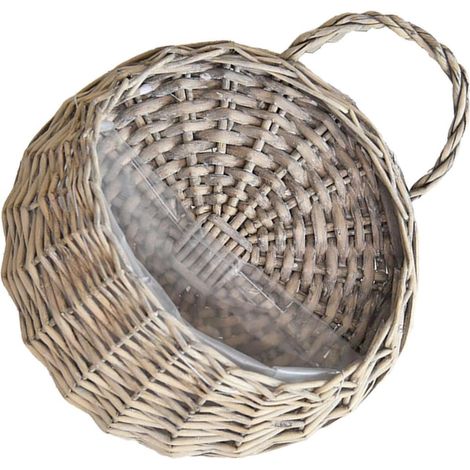 Panier suspendu en rotin tressé, pot de fleurs décoratif, jardinière murale élégante et pratique (1/5)