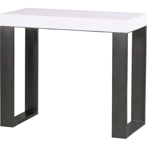 Console extensible 90x40/300 cm Tecno Frêne Blanc structure Anthracite (1/10)