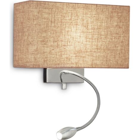 Applique Moderna Hotel Metallo Canvas 2 Luci E27+Led 1,5W