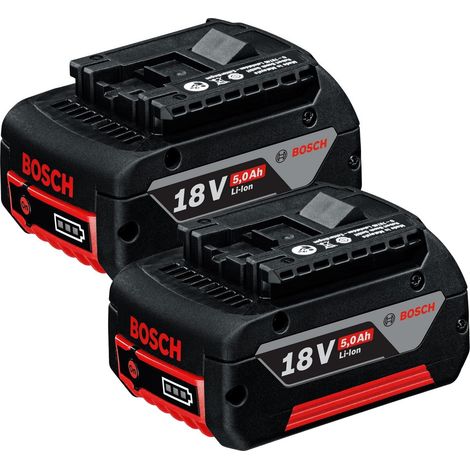 2 X Bosch 18v 5Ah Li-ion Coolpack Batteries Lithium Ion Cordless 5.0ah Cool Pack (1/2)