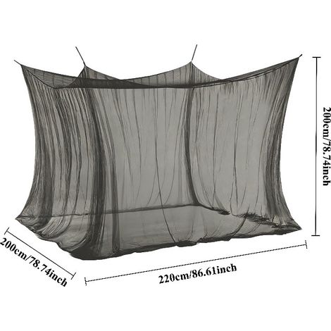 Grande moustiquaire de tente anti-insectes pour camping, pique-nique et réception de jardin, tonnelle anti-moustiques, Composition : 200200210, Couleur : noir (1/5)