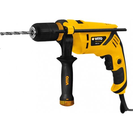 Perceuse à percussion 600W mandrin 13mm Autoserrant Poignée SOFT GRIP Sélecteur de vitesse VITO