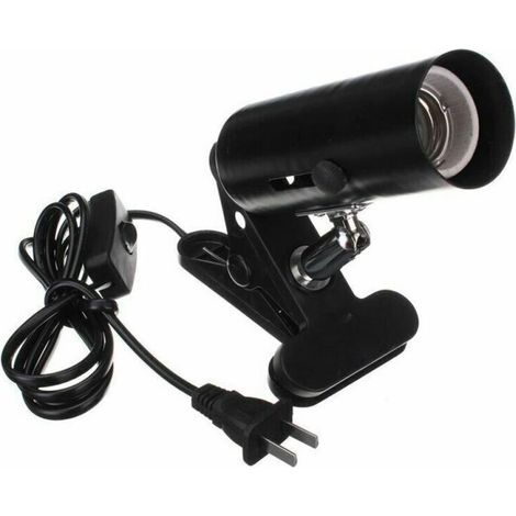 Lampe chauffante Tortue Terrestre, Ampoules UVA UVB Lampe Chauffante Terrarium Infrarouge Lampe Pince pour Reptiles Noir