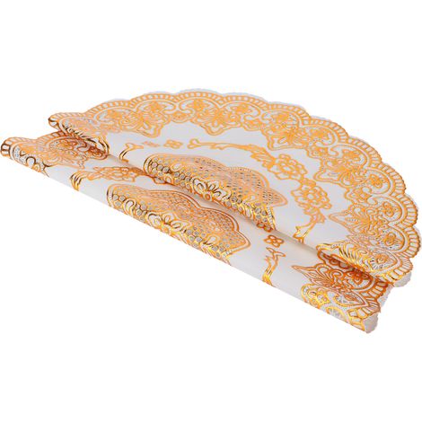 2 Pièces Sous-verres Ronds 38 cm Dorés pour Mariage - Nappe PVC Festive