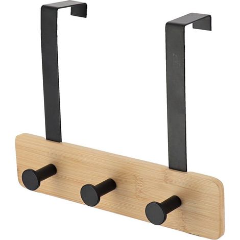 Kleiderhaken bambus metall 3 haken - bambus schwarz - Tendance