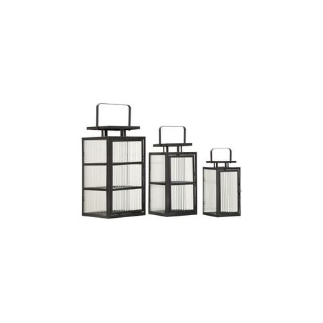 Ensemble de lanternes andromède 3 pièces cm 25,5x25x50-x20,5x20x40-15,3x15x29,5 (verre trempé) (1/5)