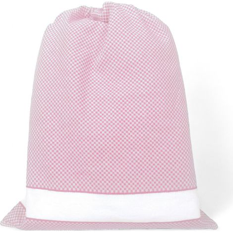 EasyZip Sacca Asilo con Nome - Tela Aida da Ricamare - Sacca in Puro Cotone, disponibile in 9 Colori, Resistente e Made in Italy Rosa Cm. 40x50 (1/5)