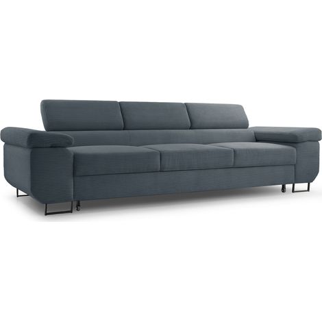 Selsey Capurso – Schlafsofa mit verstellbaren Kopfstützen und Stauraum, Cord, Blaugrau (1/5)