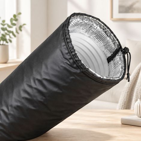 Housse de Protection Tuyau Climatisation Portable Isolation Thermique 150x15cm avec Fermeture Éclair Facile à Installer Lavable (1/4)