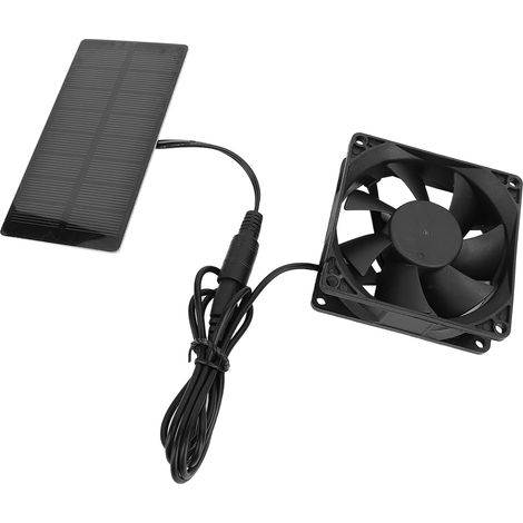 Decdeal Kit de ventilateur d'extraction de panneau solaire, 0.8W, en silicium polycristallin, Ventilation de refroidissement silencieuse, DC pour tente et bateau