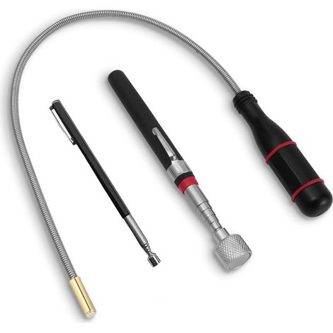 3 Pcs Aimants Pour Magnétique Puissant,Aimant Mecanique Auto,Kit d'Outils Magnétiques Télescopiques,Barre Magnétique Aimant Flexible,Objets Métalliques, Pièces De Voiture (1.5LB 3LB 5LB) (1/5)