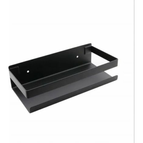 Étagère à épices murale perforée, en acier inoxydable, noire, 40 cm (1/5)