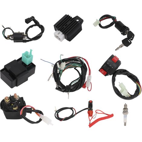 GARRYFIZH Faisceau électrique complet régulateur bougie CDI pour ATV 50‑125cc 4 temps (1/5)