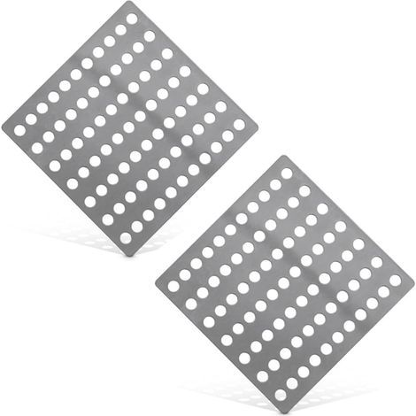 Lot de 2 grilles anti cheveux 15x15cm, filtre douche et évier, évite les obstructions dans les drains (1/5)