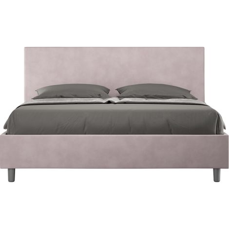 Letto matrimoniale e rete 160x190 in microfibra glicine Adele (1/4)