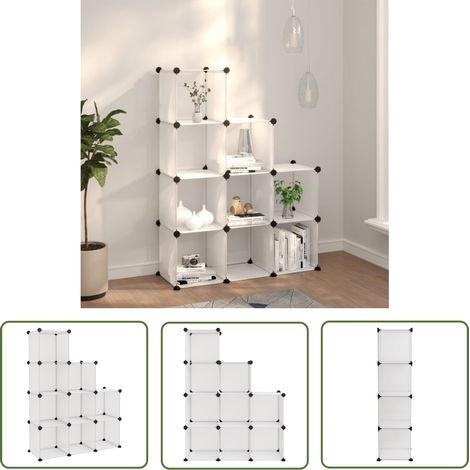 The Living Store Cubes de rangement 9 pcs Transparent PP - Cube De Rangement - Étagères Murales - Rangement Intérieur - Meuble Rangement - Organisateur Tiroir (1/5)