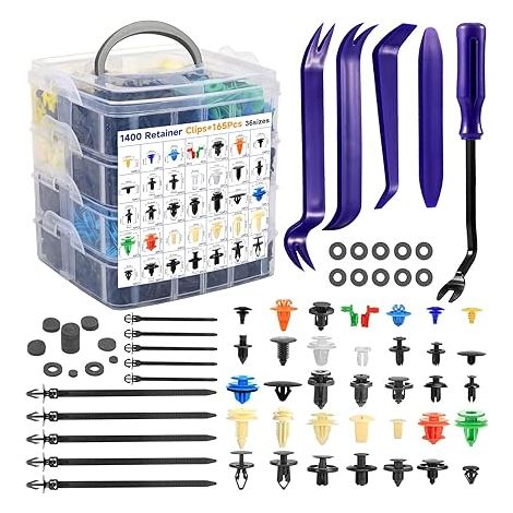 Clips de Fixation Voiture, Rivet Plastique Fixation Protection, Pieces Auto Clips Carrosserie, Universel Agrafe Carrosserie Auto Voitures Panneaux, Pare-chocs,Clip garniture de Portes (1/5)