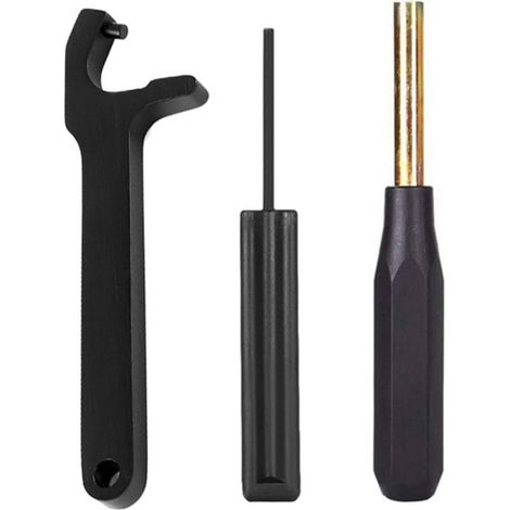 Kit de herramientas Glock: Herramienta para extraer el cargador, herramienta para instalar la mira delantera, llave hexagonal, herramienta para extraer la placa magnética, herramienta perforadora. (1/5)