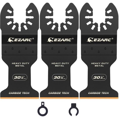 Multitool Sägeblätter Carbide Hartmetall 3er Set Metall Schneiden EZARC (1/5)