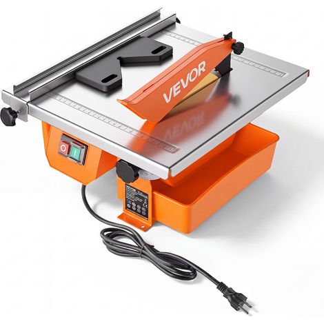 VEVOR Cortadora de Azulejos Sierra para Azulejos Hoja Acero 65Mn 180 mm, Máquina para Cortar Cerámica Mármol, Profundidad de Corte 20/30 mm, Bisel Ajustable 0°-45°, Velocidad 3000 RPM, Diseño Ligero