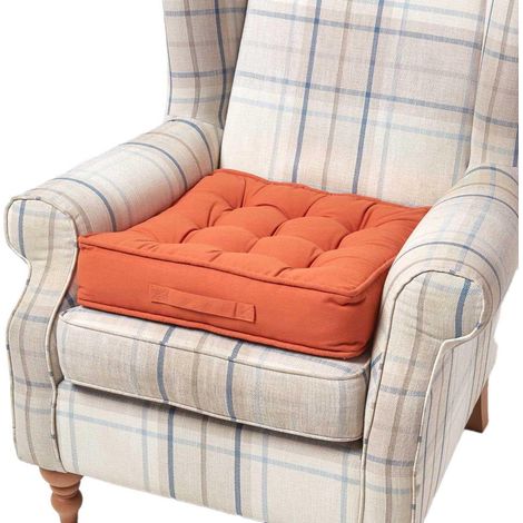 HOMESCAPES Terracotta Cotton Armchair Booster Cushion