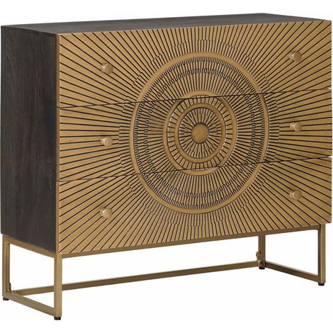 Drawer Cabinet with Drawer Brass 75 x 30 x 65 cm vidaXL