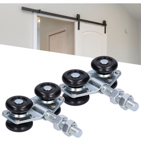 Lot de 2 poulies de suspension pour porte coulissante en verre (1/5)