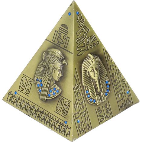 Ägyptische Pyramide, Modell aus grüner Bronze, großes, klassisches, exquisites, handgefertigtes Dekorationsobjekt im Retro-Stil (1/5)