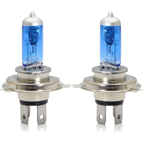 H4 P43t Phares halogènes 60/55W 5000k Blanc chaud Faisceau de route/Feux de croisement Lampe 12V Auto Voiture Moto Ampoule, 2 pièces (1/5)