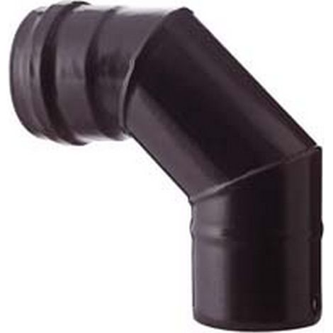 1PZ GOMITO A 90 PER STUFE A PELLET NERO OPACO PESANTE MM.1,2 - cm.8