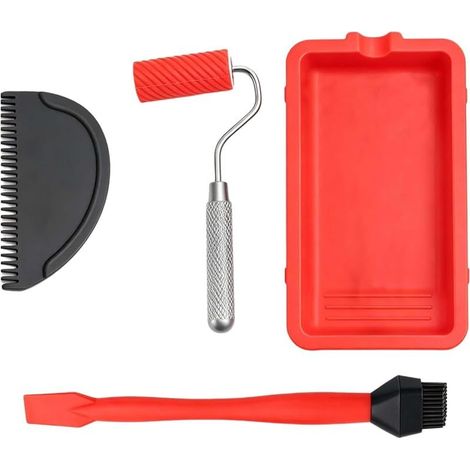 Kit de applicateurs de colle pour bois,Rouleau à colle en bois, Ensemble de rouleaux de colle applicateur,Rouleau àColle avec Plateau D'application, répartir uniformément,convient aux travaux manuels (1/5)