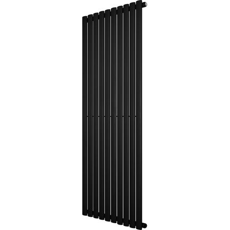 Radiatore Verticale Design Ovale Colonna Singola Nero 1600x600 mm
