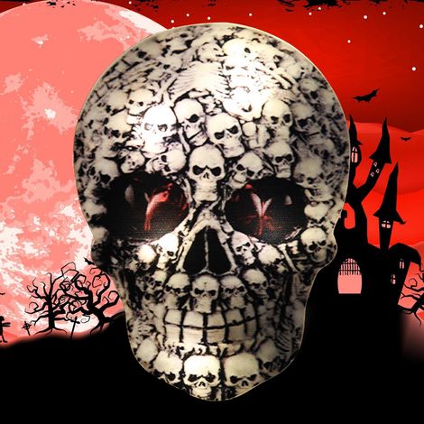 Guirlande lumineuse LED en forme de crâne, rechargeable sur batterie, longue durée, idéale pour Halloween, festivals et fêtes. Motif crâne en A. (1/5)