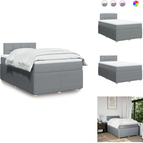 Sommier à lattes de lit avec matelas Gris clair 120x200cm Tissu - Sommier À Lattes De Lit - Sommiers À Lattes De Lit - Lit - Meuble De Chambre À Coucher (1/5)