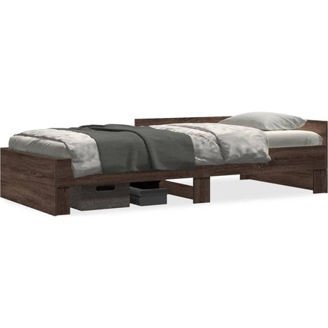 Maison Exclusive - Bettgestell ohne Matratze Braun Eiche 75x190 c
